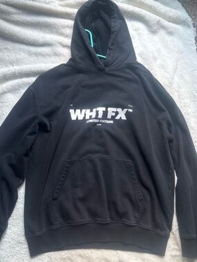 White Fox Boutique Black Hoodie with White Logo